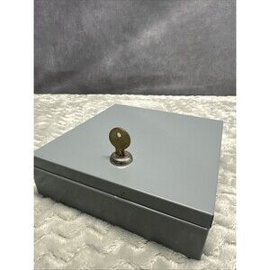 NICE Compact MMF Industries  Metal Cash Lock Box w/ Key   6.5”x6.5”x2”